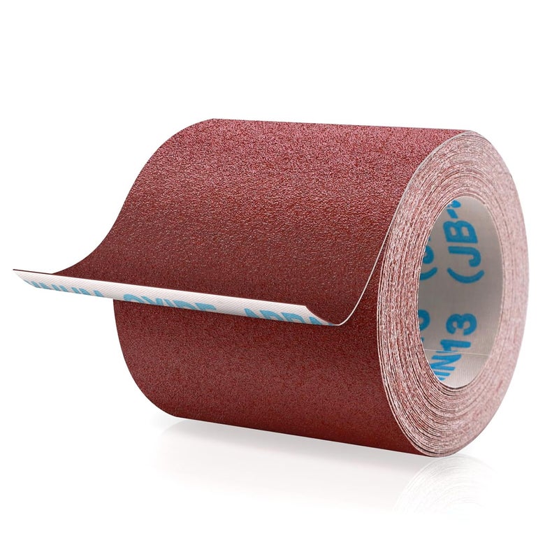 SIJDIEE 60 Grit Sandpaper Roll, 4 Inch x 32.8 Foot (10 metres x 100 mm) Cut-to-Length Aluminum Oxide Emery Cloth Sand Paper Roll, Wet Dry Sandpaper for Drum Sanders, Metal Wood Furniture Polishing Car Sanding - Image 1